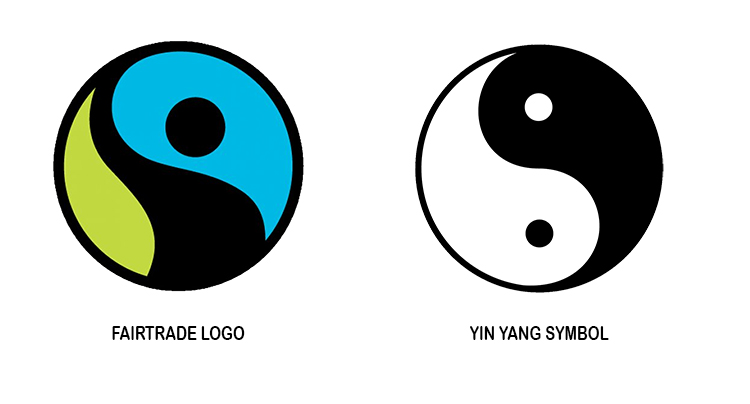 To remember what the Fairtrade symbol looks like, note that it is similar to the Yin and Yang symbol.